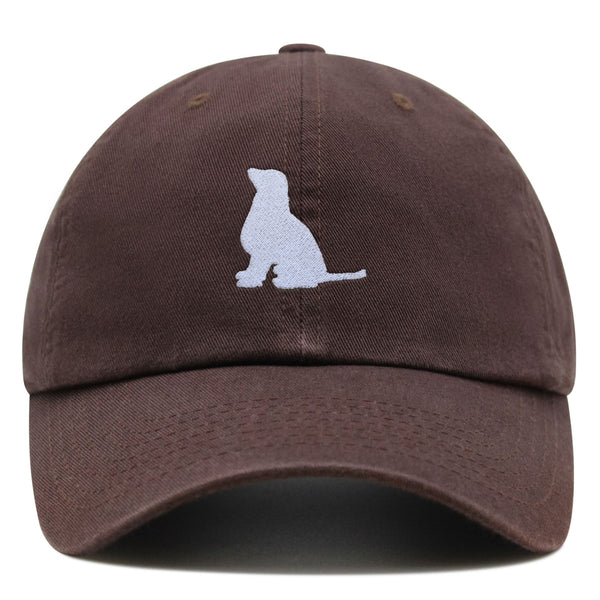 Golden Retriever Silhouette Premium Dad Hat Embroidered Cotton Baseball Cap Outline