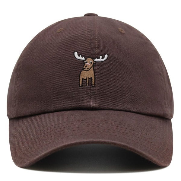 Cute Moose Premium Dad Hat Embroidered Cotton Baseball Cap Animal