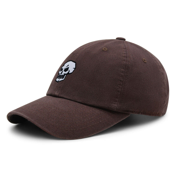 Skull Side View Premium Dad Hat Embroidered Baseball Cap Grunge