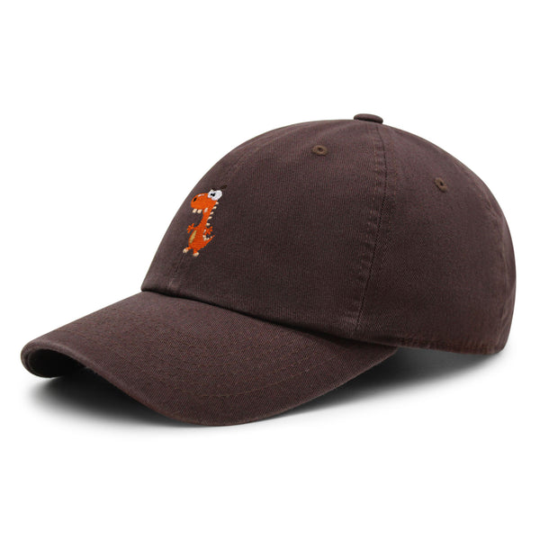 Funny Orange Dinosaur Premium Dad Hat Embroidered Baseball Cap  Funny Dino