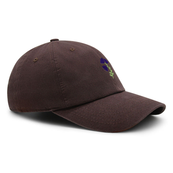 Purple flower Premium Dad Hat Embroidered Baseball Cap Purple Floral