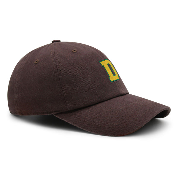 Initial D College Letter Premium Dad Hat Embroidered Cotton Baseball Cap Yellow Alphabet