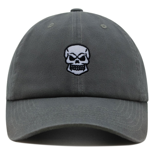 Skull Front View Premium Dad Hat Embroidered Baseball Cap Grunge