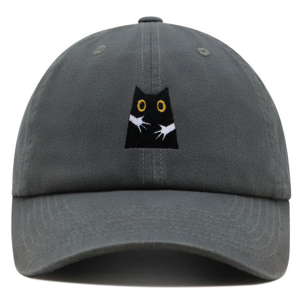 Hugs Premium Dad Hat Embroidered Baseball Cap Black Cat Mom