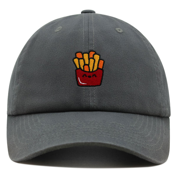 Smiling French Fries Premium Dad Hat Embroidered Baseball Cap Chips Fast Food