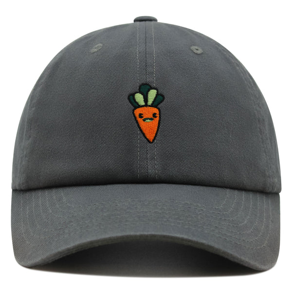 Smiling Carrot Premium Dad Hat Embroidered Baseball Cap Vegetable Vegan