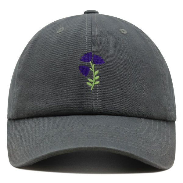 Purple flower Premium Dad Hat Embroidered Baseball Cap Purple Floral