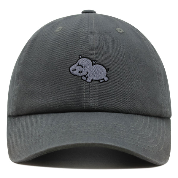 Cute Hippo Premium Dad Hat Embroidered Baseball Cap Hippopotamus Zoo