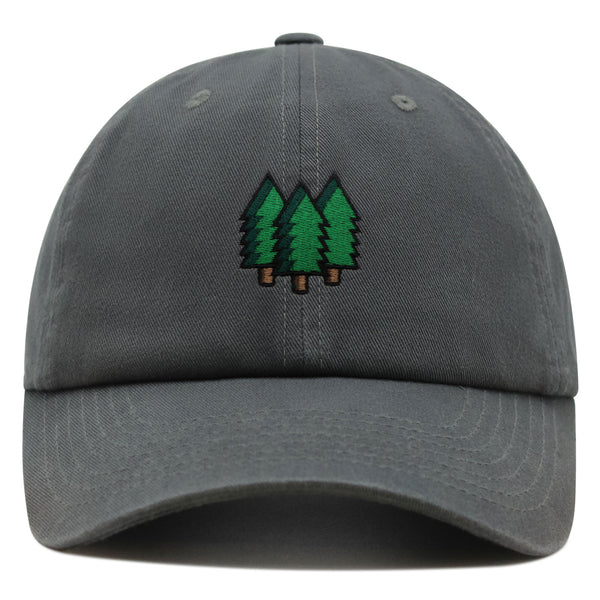 Trees Premium Dad Hat Embroidered Baseball Cap Forest Hiking