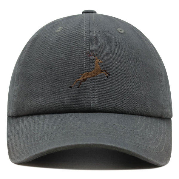 Deer Premium Dad Hat Embroidered Baseball Cap Hunting Jumping