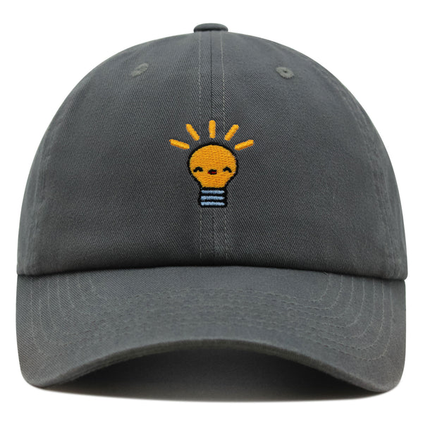 Happy Bulb Premium Dad Hat Embroidered Baseball Cap Lightbulb Idea