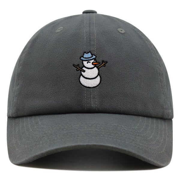 Snowman Premium Dad Hat Embroidered Baseball Cap Winter Snow