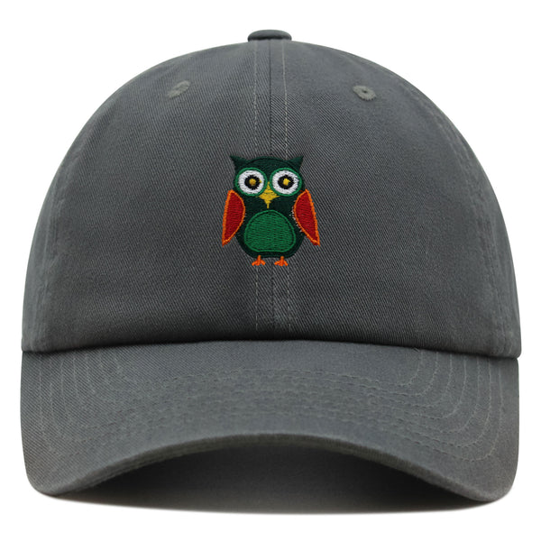 Owl Premium Dad Hat Embroidered Baseball Cap Bird Green