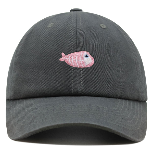 Fishbone Premium Dad Hat Embroidered Baseball Cap Pink Bone