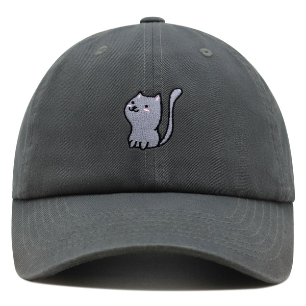 Meow Premium Dad Hat Embroidered Baseball Cap Cat Kitty