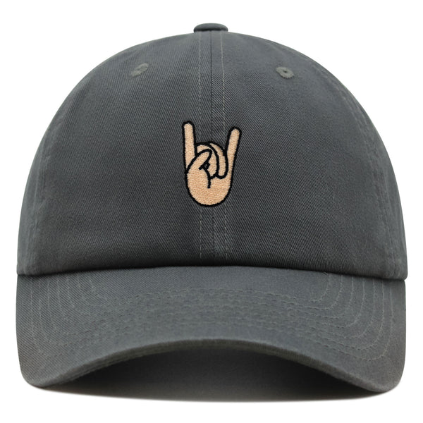 Rock and Roll Premium Dad Hat Embroidered Baseball Cap Hand Sign Peace