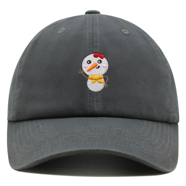 Snowman Premium Dad Hat Embroidered Baseball Cap Winter Snow