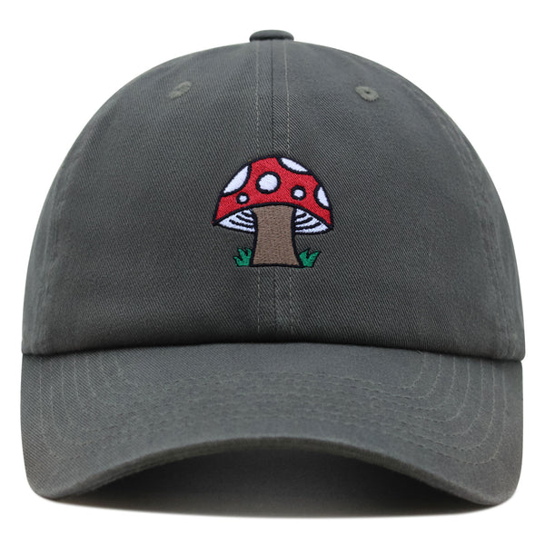 Mushrooms Premium Dad Hat Embroidered Baseball Cap White Polka Dot