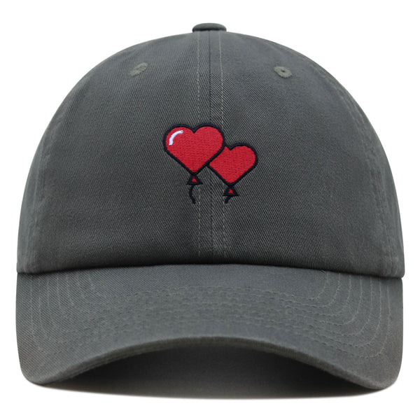 Heart Balloon Premium Dad Hat Embroidered Baseball Cap Red Ballon