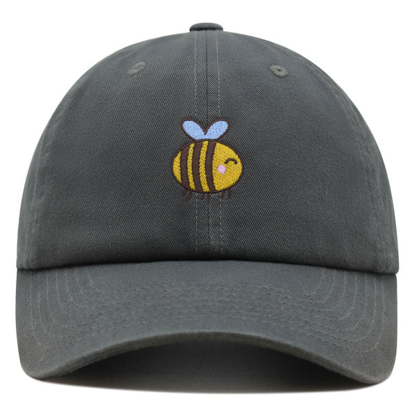 Smiling Honey Bee Premium Dad Hat Embroidered Cotton Baseball Cap Honey Bee