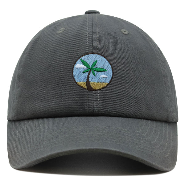 Oasis Palm Tree Premium Dad Hat Embroidered Cotton Baseball Cap