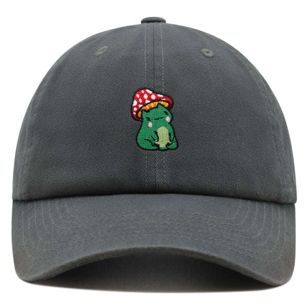 Cute Frog Mushroom Premium Dad Hat Embroidered Cotton Baseball Cap Cute Froggy