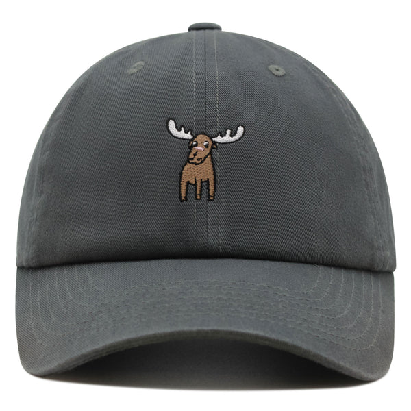 Cute Moose Premium Dad Hat Embroidered Cotton Baseball Cap Animal