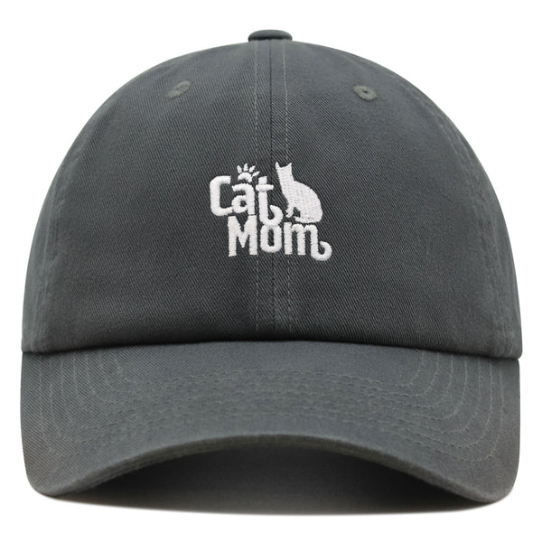 Cat Mom Premium Dad Hat Embroidered Cotton Baseball Cap Silhouette