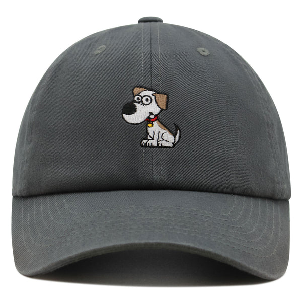 Dog with Red Collar Premium Dad Hat Embroidered Cotton Baseball Cap Cartoon Puppy