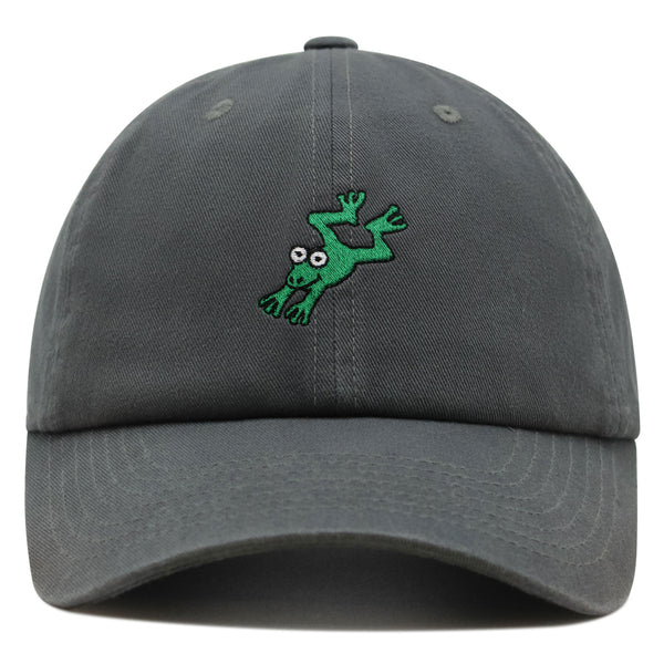 Frog Jumping Premium Dad Hat Embroidered Cotton Baseball Cap Funny Cute