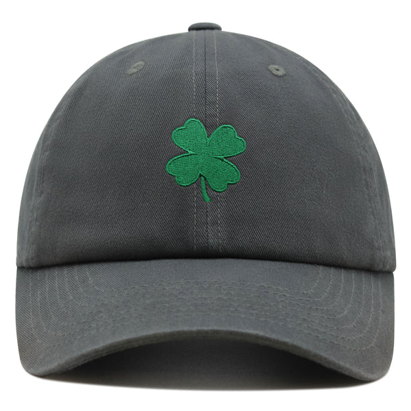 Green Clover Premium Dad Hat Embroidered Cotton Baseball Cap Four Leaf