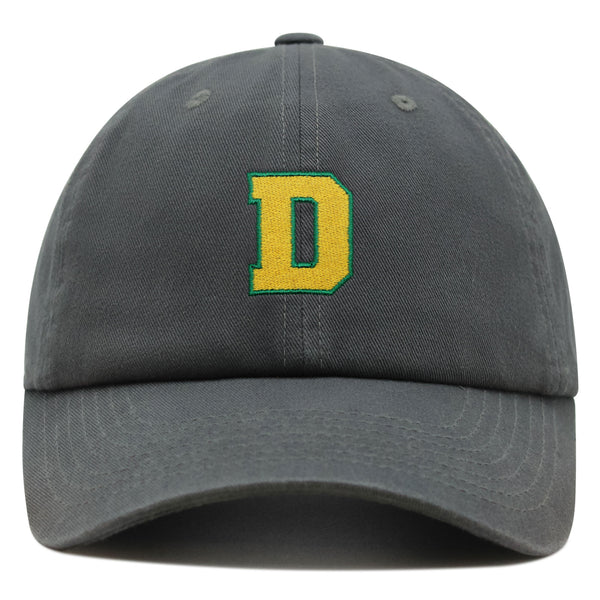 Initial D College Letter Premium Dad Hat Embroidered Cotton Baseball Cap Yellow Alphabet