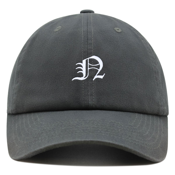 Old English Letter N Premium Dad Hat Embroidered Cotton Baseball Cap English Alphabet