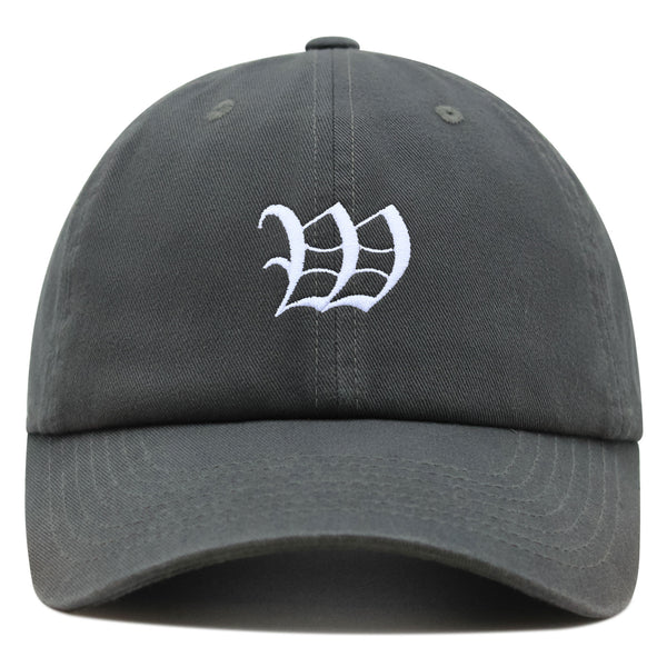 Old English Letter W Premium Dad Hat Embroidered Cotton Baseball Cap English Alphabet