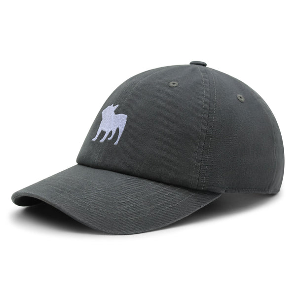French Bulldog Silhouette Premium Dad Hat Embroidered Cotton Baseball Cap Outline