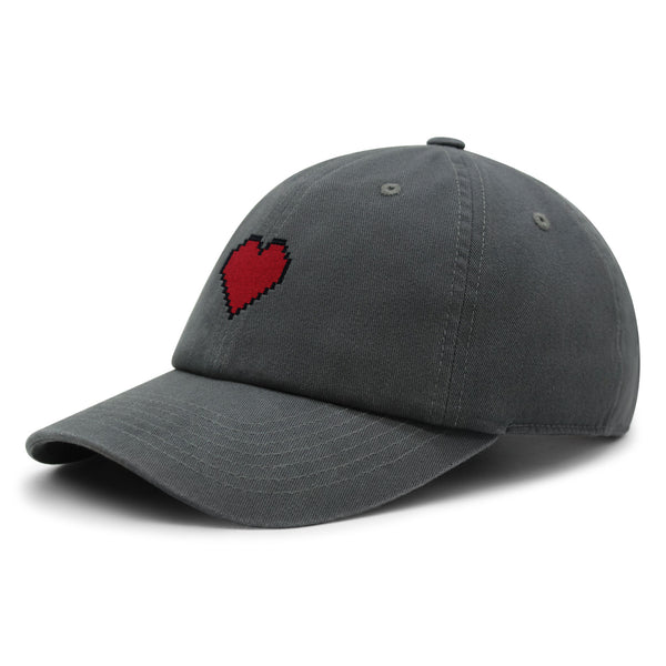 Pixel Heart Premium Dad Hat Embroidered Cotton Baseball Cap