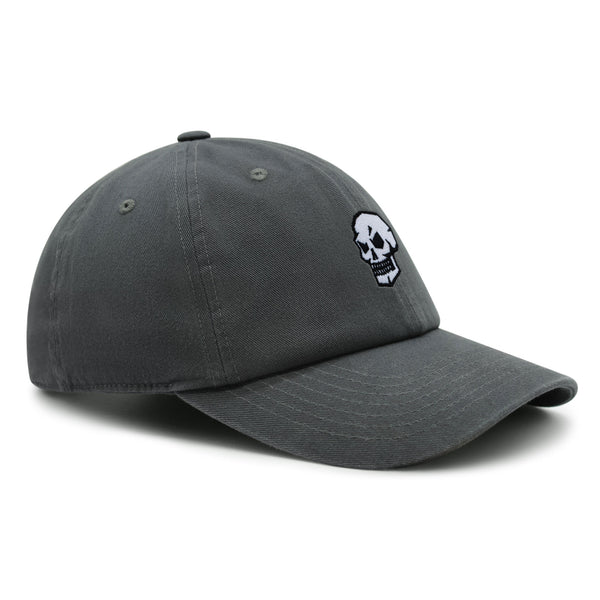 Skull Side View Premium Dad Hat Embroidered Baseball Cap Grunge