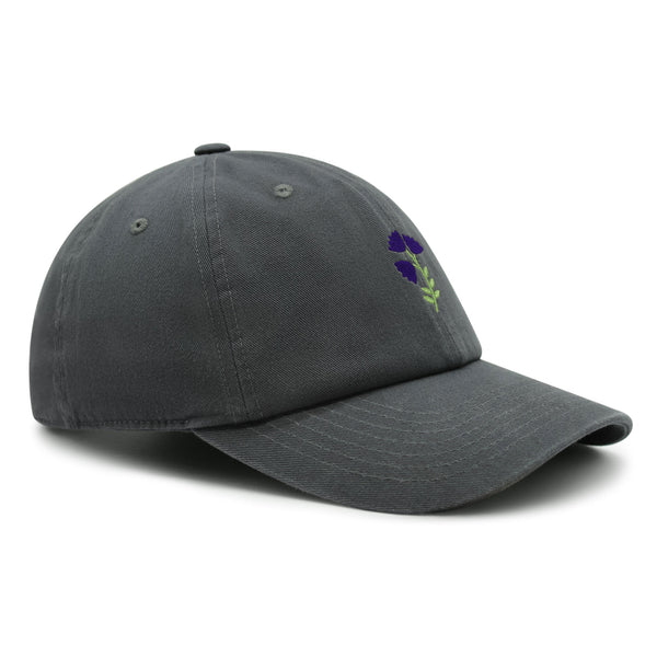 Purple flower Premium Dad Hat Embroidered Baseball Cap Purple Floral