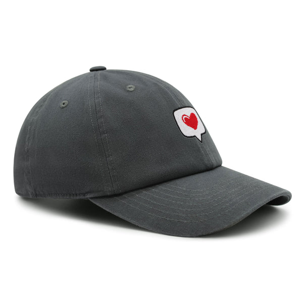 Heart Message Premium Dad Hat Embroidered Cotton Baseball Cap Text Logo