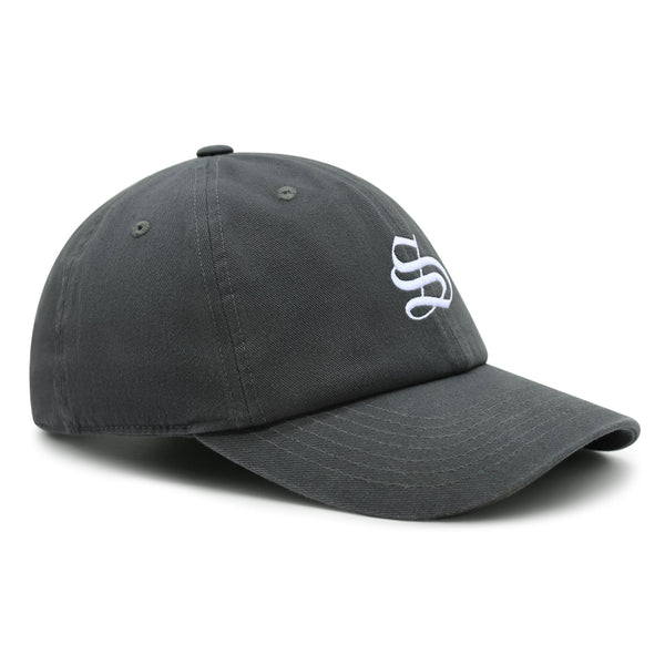 Old English Letter S Premium Dad Hat Embroidered Cotton Baseball Cap English Alphabet