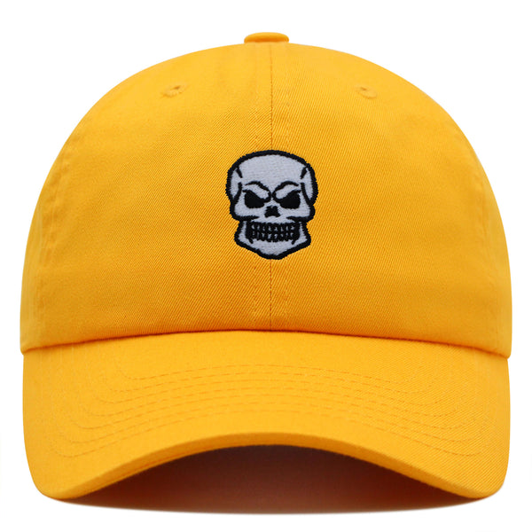 Skull Front View Premium Dad Hat Embroidered Baseball Cap Grunge