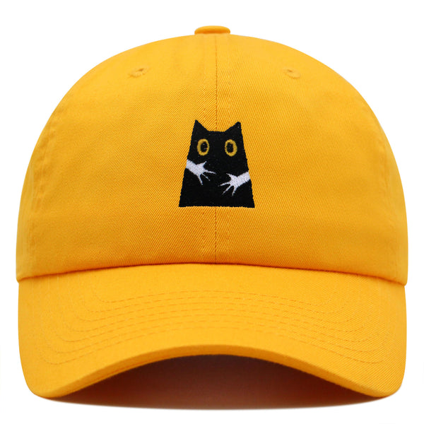 Hugs Premium Dad Hat Embroidered Baseball Cap Black Cat Mom