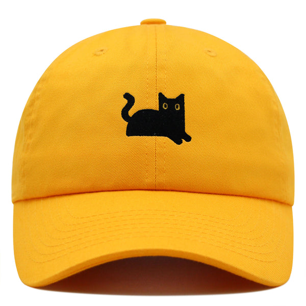 Black Cat Premium Dad Hat Embroidered Baseball Cap Cat Mom