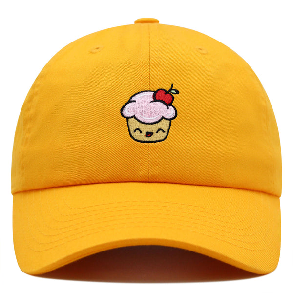 Happy Cupcake Premium Dad Hat Embroidered Baseball Cap Muffin Sweet