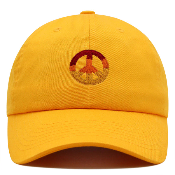 Peace Symbol Premium Dad Hat Embroidered Baseball Cap Hippie Logo