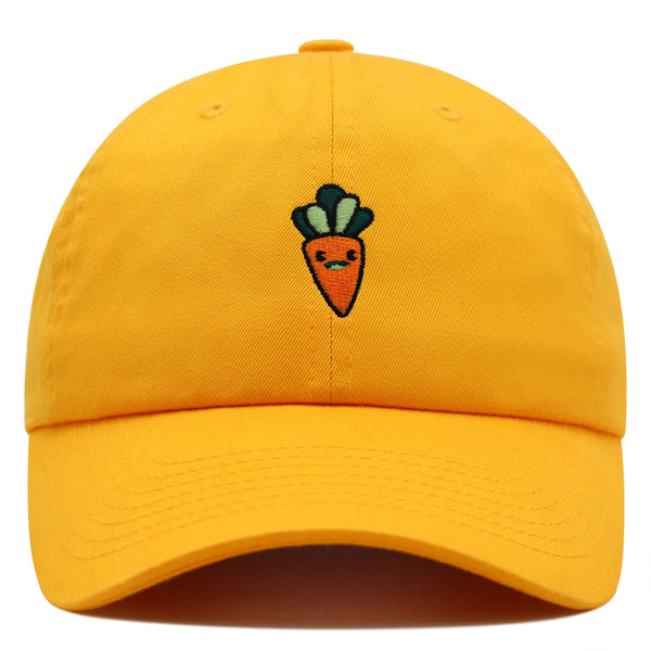 Smiling Carrot Premium Dad Hat Embroidered Baseball Cap Vegetable Vegan