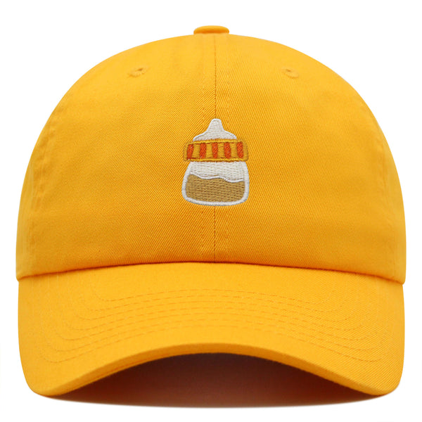 Orange Baby Bottle Premium Dad Hat Embroidered Baseball Cap Infant New Born