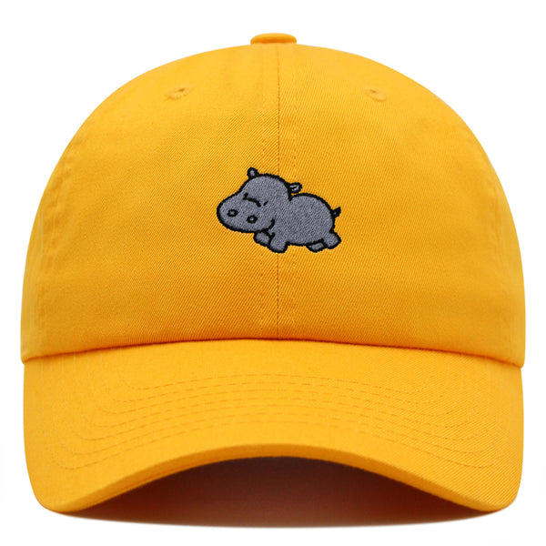 Cute Hippo Premium Dad Hat Embroidered Baseball Cap Hippopotamus Zoo