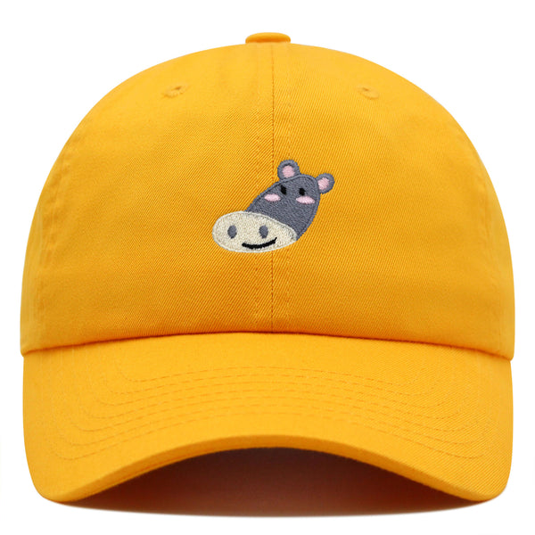 Cute Hippo Face Premium Dad Hat Embroidered Baseball Cap Zoo Hippopotamus