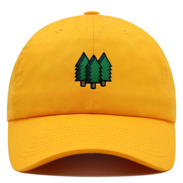 Trees Premium Dad Hat Embroidered Baseball Cap Forest Hiking